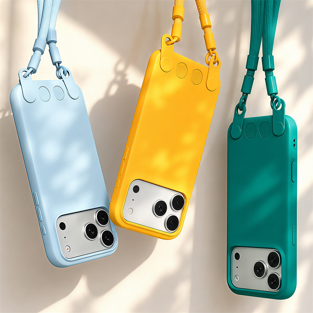 Matte Frosted Case - Crossbody Lanyard Matt Flüssiges Silikon Handyhülle