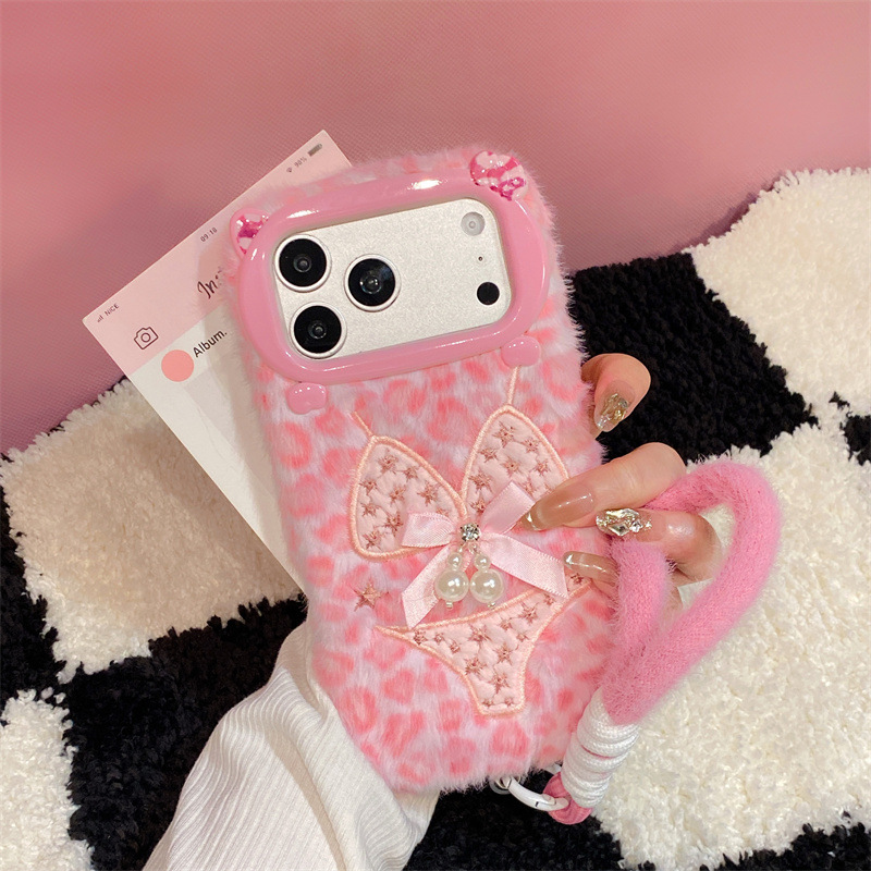 Phone Cases Luxury - Luxuriöse Leopardenmuster-Plüsch-Handyhülle für iPhone 17 Air