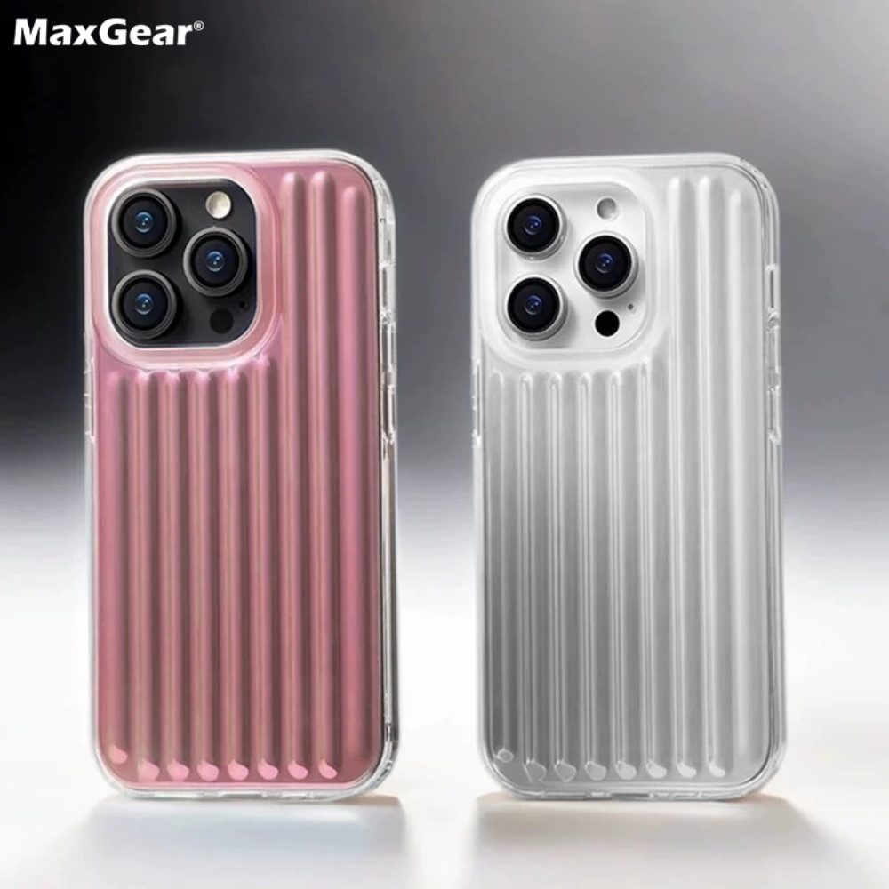 Matte Frosted Case - Vertikal gestreifte, mattierte Stoßstangenhülle für iPhone